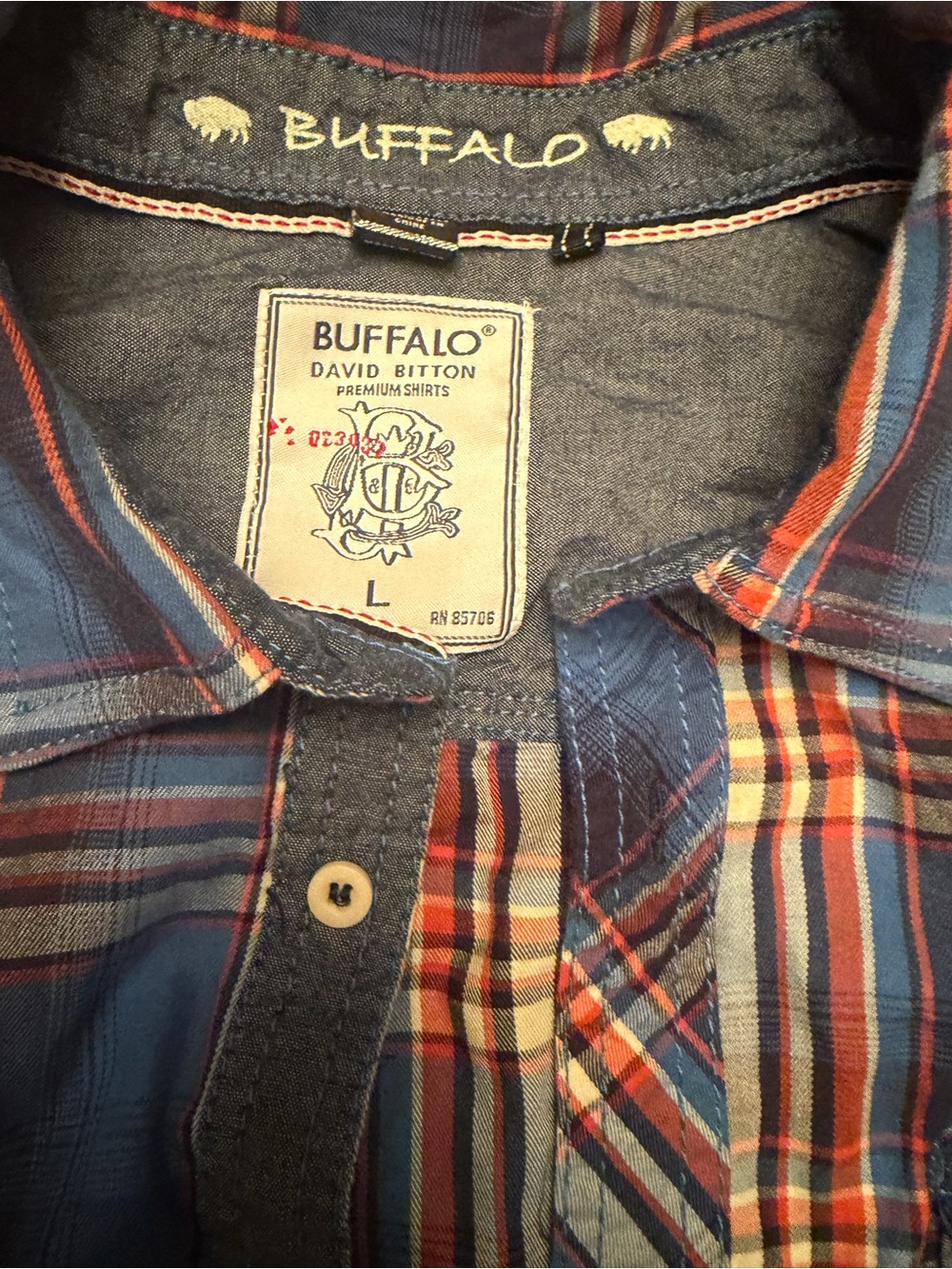 Buffalo David Bitton Red and Blue Plaid Button-Down Shirt